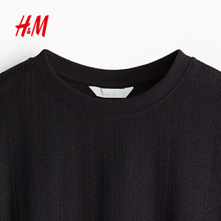 H&M 法式蝴蝶袖针织上衣 黑色 S 160/88 女士T恤