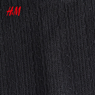 H&M 法式蝴蝶袖针织上衣 黑色 S 160/88 女士T恤