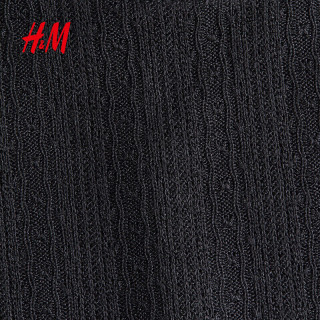H&M 法式蝴蝶袖针织上衣 黑色 S 160/88 女士T恤