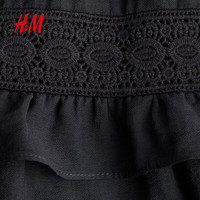 H&M 波嬉海岸风蕾丝吊带连衣裙 黑色 L