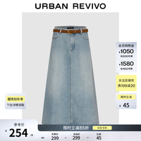 UR 复古 女士牛仔半裙 腰带