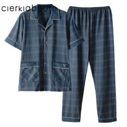 QITA 男士夏季短袖长裤家居服套装 690