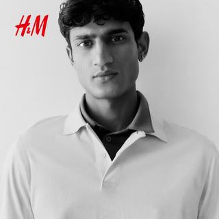  H&M 珠地棉 男士Polo衫