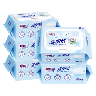 心相印 可冲散 湿厕纸80片*5包