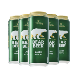豪铂熊 临期特价豪铂熊拉格啤酒500ml*5听德国进口