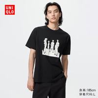 优衣库 幽游白书联名UT 黑色 短袖T恤 487558