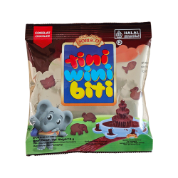 乐小口 巧克力味动物造型饼干18g*8袋 印尼进口休闲零食儿童饼干