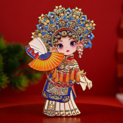 赋闲 京剧贵妃醉酒冰箱贴 京剧贵妃醉酒（可摇扇）金属冰箱贴