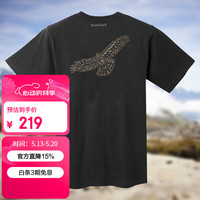 mont·bell 短袖男女通用春夏PS棉小众印花圆领透气t恤 2104819 BK黑色 XL