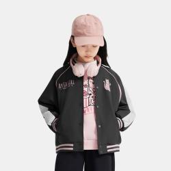 安踏 棒球服外套女童春季蝙蝠袖中大童甜酷洋气防风外套亲子装安踏童装