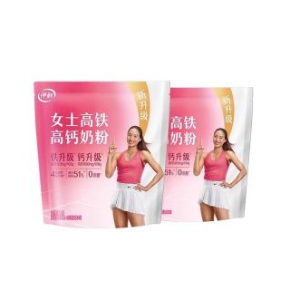 伊利 奶粉 女士高铁高钙奶粉400g 成人奶粉 青少年女性女士益生菌高钙早餐牛奶粉 独立小袋装 400g*2袋(内含25gx32条)