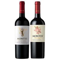 MONTES【蒙特斯】智利原瓶红酒 蒙特斯红葡萄酒750ml 天使赤霞珠+小天使赤霞珠 共2瓶