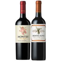 MONTES【蒙特斯】智利原瓶红酒 蒙特斯红葡萄酒750ml 小天使赤霞珠+欧法赤霞珠 共2瓶