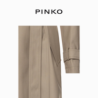 PINKO【520】女士卡其色长款风衣 卡其色 M
