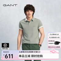 GANT 夏季新款男士棉短袖T恤商务翻领POLO衫 305-绿色 XL