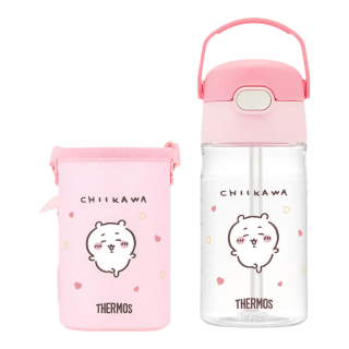 THERMOS 膳魔师 儿童保温杯 杯套 420ml粉色吸管夏季杯
