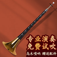 正音堂 唢呐乐器成人红白喜事专业演奏乌木唢呐 专业演奏-精制乌木降B+唢呐包