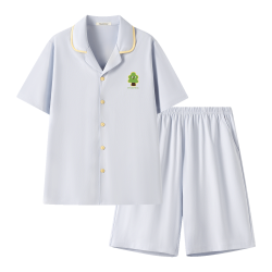 YOUKESHU 夏季男士睡衣薄款开衫翻领款家居服