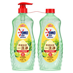 奥妙 大桶酵素餐具净洗洁精 橙花小青柑 1kg*2 4斤装 1泵1补去锅具焦糊