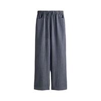 H&M 女装抽绳直筒裤 深牛仔蓝 S(160/72) 休闲裤