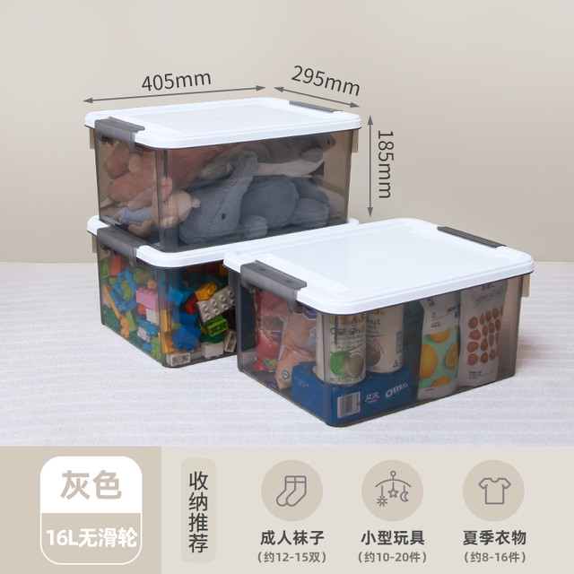 禧天龙 大号收纳箱3个装 透明白 40*29*18CM