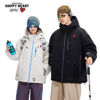 CHARLES JANG'S HAPPY HEART 情侣羽绒服 户外保暖工装三防连帽宽松时尚男女秋冬