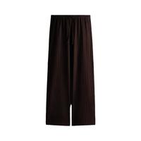 H&M 纹理感汗布抽绳工装裤 深棕色 L(170/88) 女裤