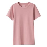 無印良品  無印良品 MUJI 女士圆领短袖T恤 W9SB258 粉红色 XL