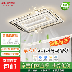 欧普平替中山灯具2026新款客厅吊扇灯吸顶灯简约家用无叶风扇灯 客厅灯110厘米离线语音无极带遥控