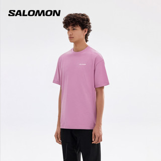 萨洛蒙 SALOMON LOGO RX TEE 仙客来粉 L码 短袖T恤