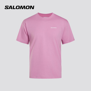 萨洛蒙 SALOMON LOGO RX TEE 仙客来粉 L码 短袖T恤