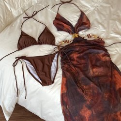 OMOM 露背 女士比基尼泳衣