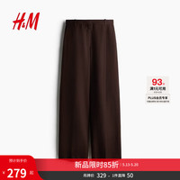 H&M 女装通勤亚麻混纺直筒裤 1333827