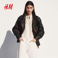 H&M 1333230 蕾丝抵肩上衣 奶油色 XL