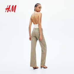 H&M 女士裤子 卡其绿 34 155/64