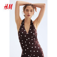  H&M 垂褶露背 连衣裙 L 170/104