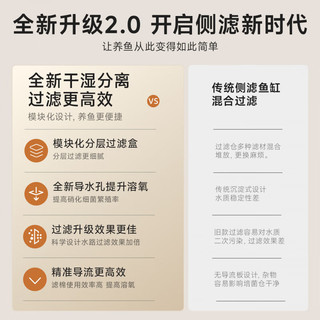 RSRDDY 12020侧滤鱼缸含水泵 溪流缸过滤制氧一体机 置物架