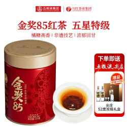 川红 工夫红茶 橘糖香 125g 茶叶120g+尖庄双瓶礼盒 500ml*2瓶