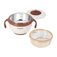  thyseed/世喜 儿童餐具+不锈钢内碗+ppsu内碗+双内胆+吸盘碗