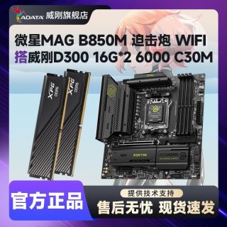 威刚 D300 16G*2 6000 C30M搭微星B850M MORTAR WIFI内存主板套装