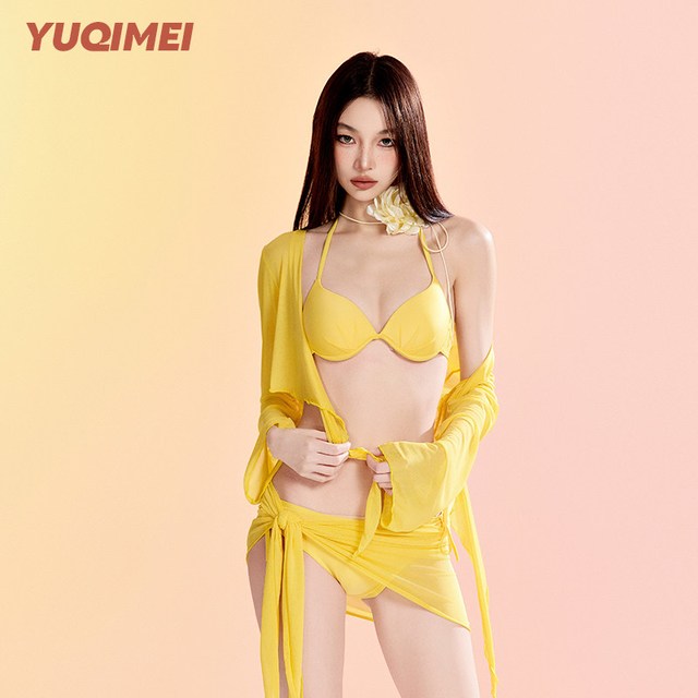 羽岐美 Yuqimei 2024新款比基尼 F01 泡温泉罩衫泳衣四件套