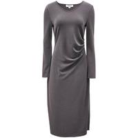 VERO MODA 修身收腰V领褶皱长裙 连衣裙