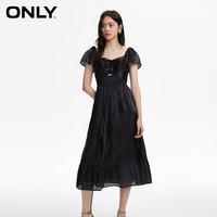 ONLY 气质百搭中长款A字大方领连衣裙