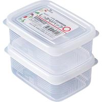 NAKAYA日本进口葱花保鲜盒厨房冰箱沥水盒葱姜蒜收纳盒食品密封盒 圆形沥水保鲜盒500ml（11.2*8.5cm）