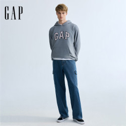 Gap 宽松工装口袋牛仔休闲裤 中度水洗