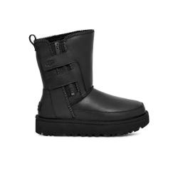 UGG 冬季男女同款时尚厚底拉链休闲经典短靴机车靴1164710黑色