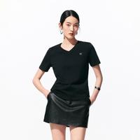 VERO MODA 26夏T恤纯色V领字母印花基础T恤舒适百搭