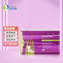 阿莎娜 超薄420mm3片加长型夜用卫生巾绵柔护翼透气防漏姨妈巾