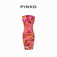 PINKO【春夏焕新】女士印花V领修身连衣裙103224A1OB NH6 S