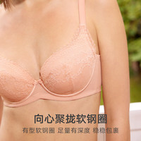 曼妮芬蕾丝无钢圈三角杯文胸 黑色 75B
